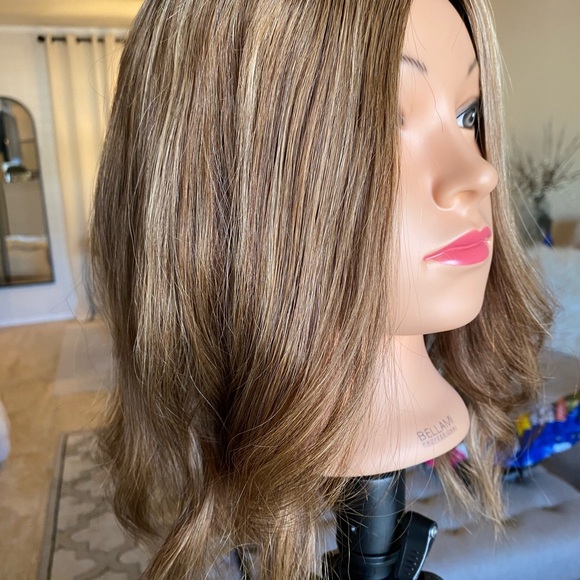 HUMAN HAIR Topper NEW WOT 100% Remy hair! Hidden Crown Brand Rooted Dark Blonde - Picture 10 of 16